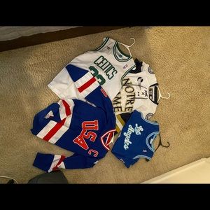 LOT OF JERSEYS - LARRY BIRD, KOBE, USA HOCKEY